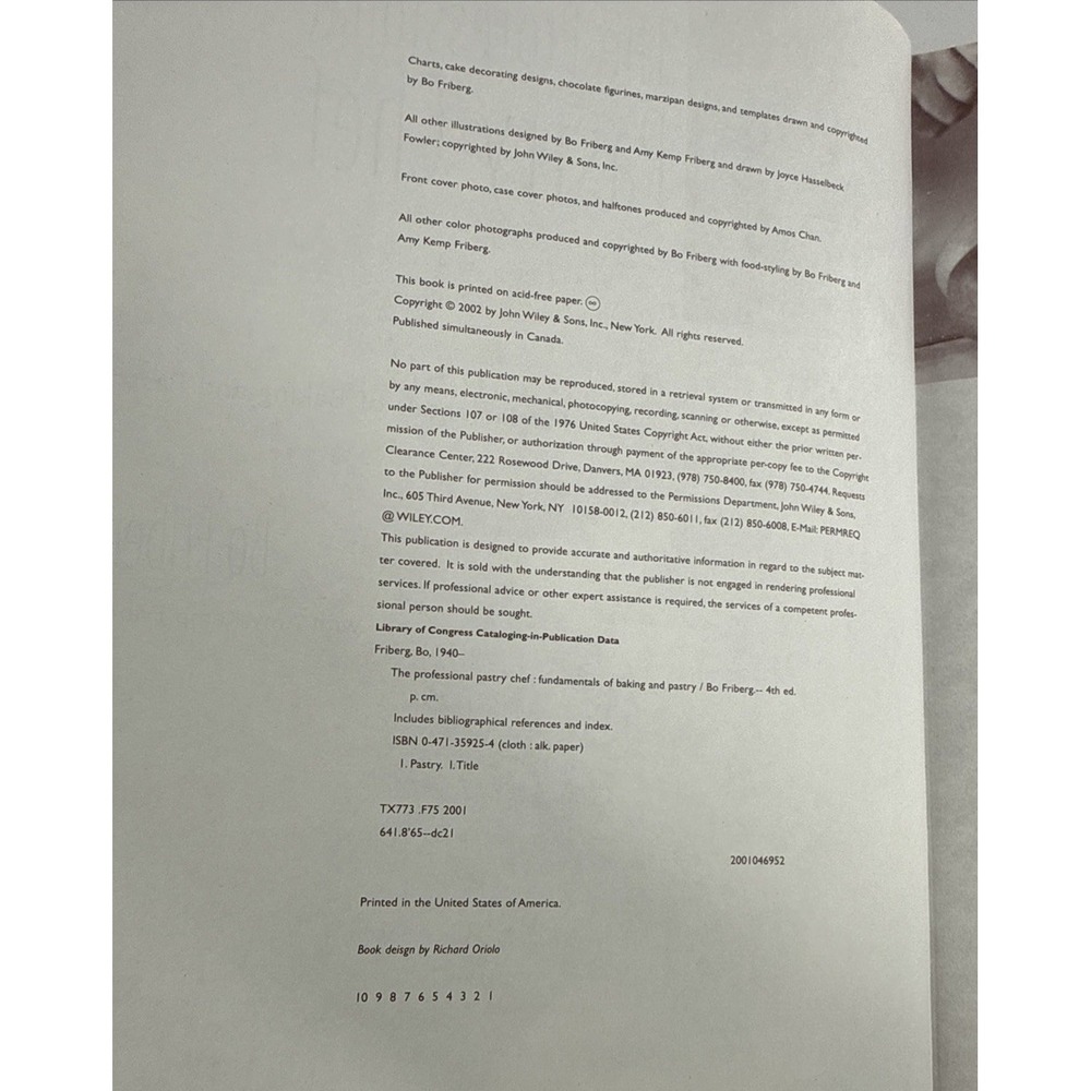 The Professional Pastry Chef Fundamentals by Bo Friberg Hardcover - Picture 9 of 9